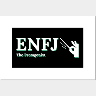 ENFJ The Protagonist MBTI types 7D Myers Briggs personality gift with icon Posters and Art